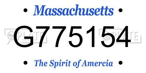 G775154 Massachusetts License Plate