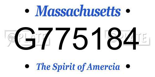 G775184 Massachusetts License Plate