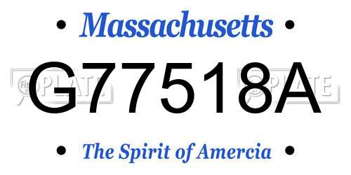 G77518A Massachusetts License Plate