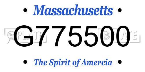 G775500 Massachusetts License Plate