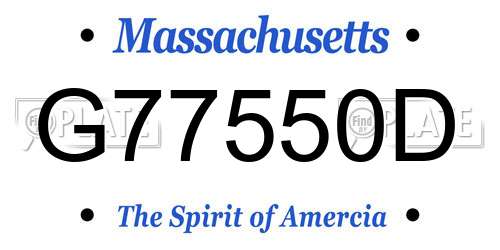 G77550D Massachusetts License Plate