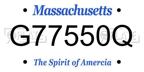 G77550Q Massachusetts License Plate