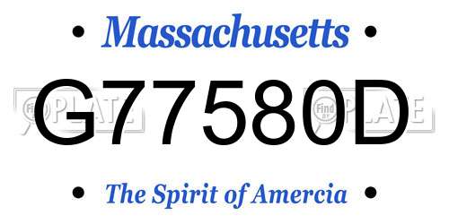 G77580D Massachusetts License Plate