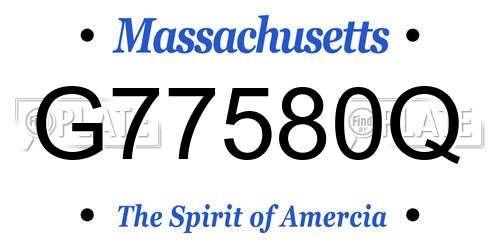 G77580Q Massachusetts License Plate