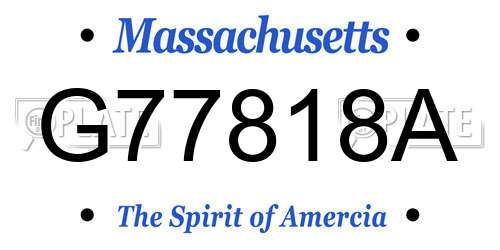 G77818A Massachusetts License Plate