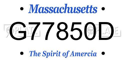 G77850D Massachusetts License Plate