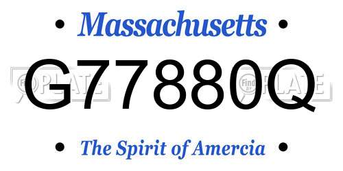 G77880Q Massachusetts License Plate