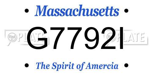 G7792I Massachusetts License Plate