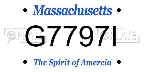 G7797I Massachusetts License Plate