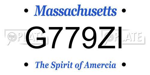 G779ZI Massachusetts License Plate