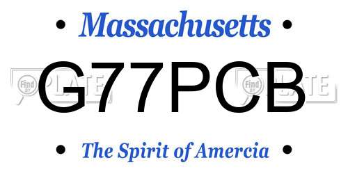 G77PCB Massachusetts License Plate
