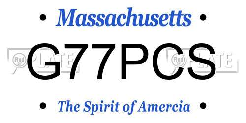 G77PCS Massachusetts License Plate