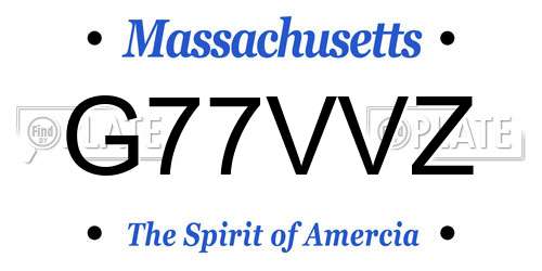 G77VVZ Massachusetts License Plate