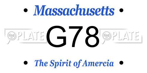 G78 Massachusetts License Plate
