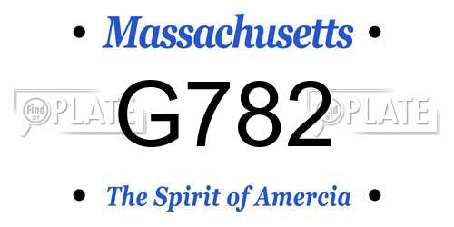 G782 Massachusetts License Plate