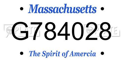 G784028 Massachusetts License Plate