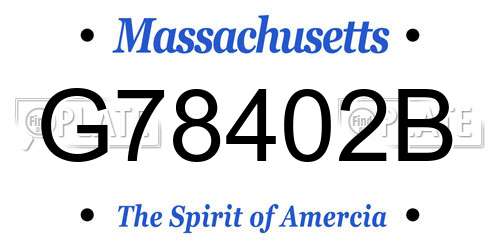 G78402B Massachusetts License Plate