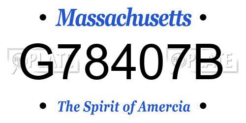 G78407B Massachusetts License Plate