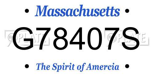 G78407S Massachusetts License Plate