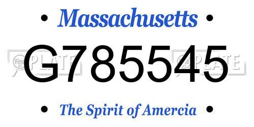 G785545 Massachusetts License Plate