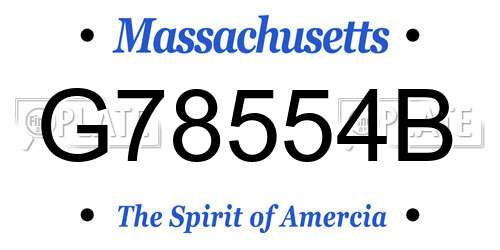 G78554B Massachusetts License Plate