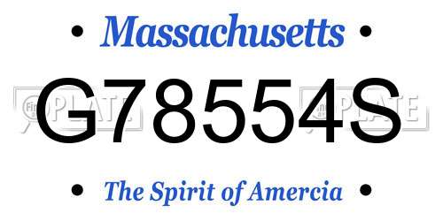G78554S Massachusetts License Plate