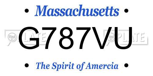 G787VU Massachusetts License Plate