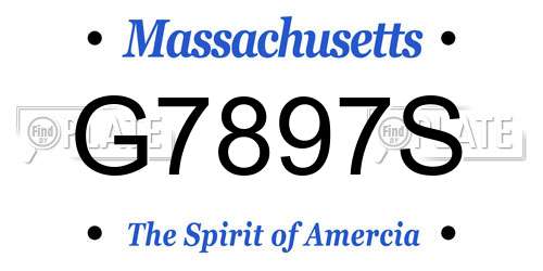 G7897S Massachusetts License Plate