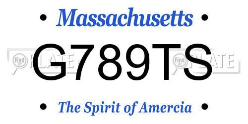 G789TS Massachusetts License Plate