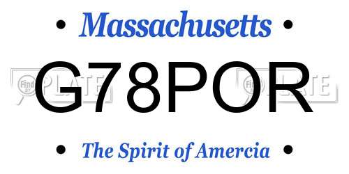 G78POR Massachusetts License Plate