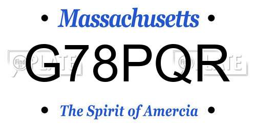 G78PQR Massachusetts License Plate