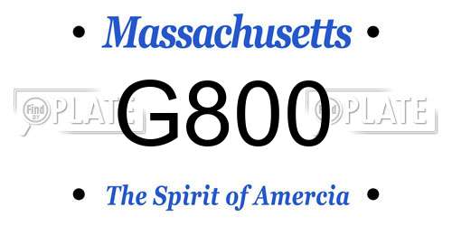 G800 Massachusetts License Plate