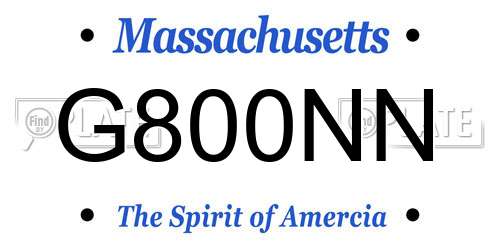 G800NN Massachusetts License Plate