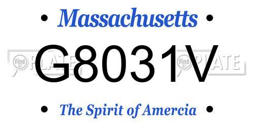 G8031V Massachusetts License Plate