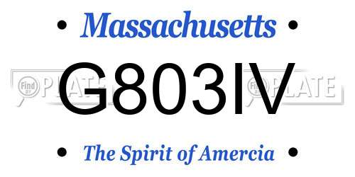G803IV Massachusetts License Plate