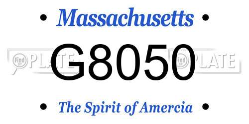 G8050 Massachusetts License Plate