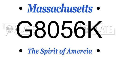 G8056K Massachusetts License Plate