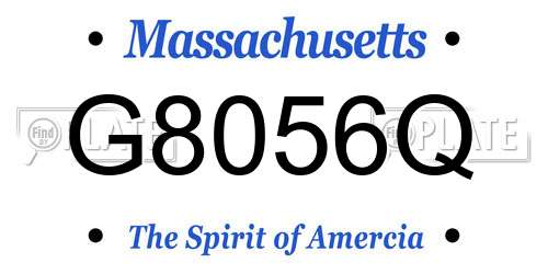 G8056Q Massachusetts License Plate