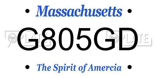 G805GD Massachusetts License Plate