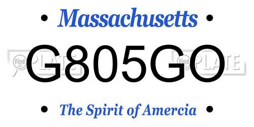 G805GO Massachusetts License Plate