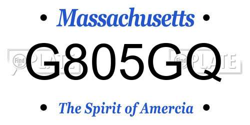 G805GQ Massachusetts License Plate