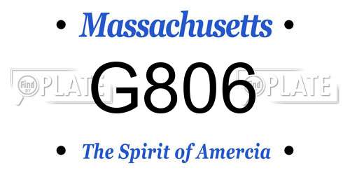 G806 Massachusetts License Plate