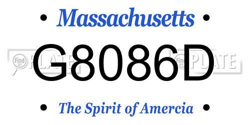 G8086D Massachusetts License Plate