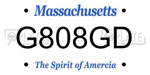G808GD Massachusetts License Plate