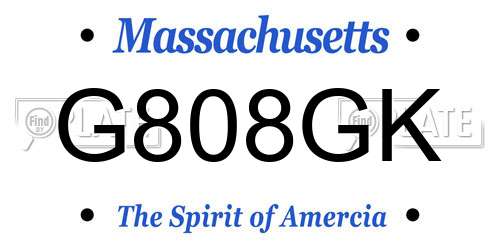 G808GK Massachusetts License Plate