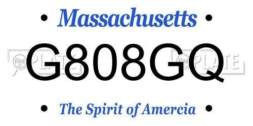 G808GQ Massachusetts License Plate