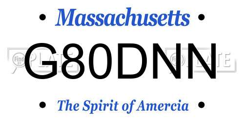 G80DNN Massachusetts License Plate