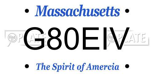 G80EIV Massachusetts License Plate