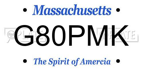 G80PMK Massachusetts License Plate