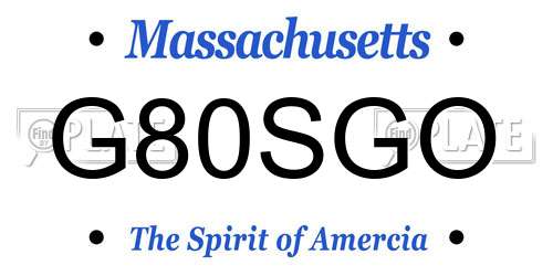 G80SGO Massachusetts License Plate